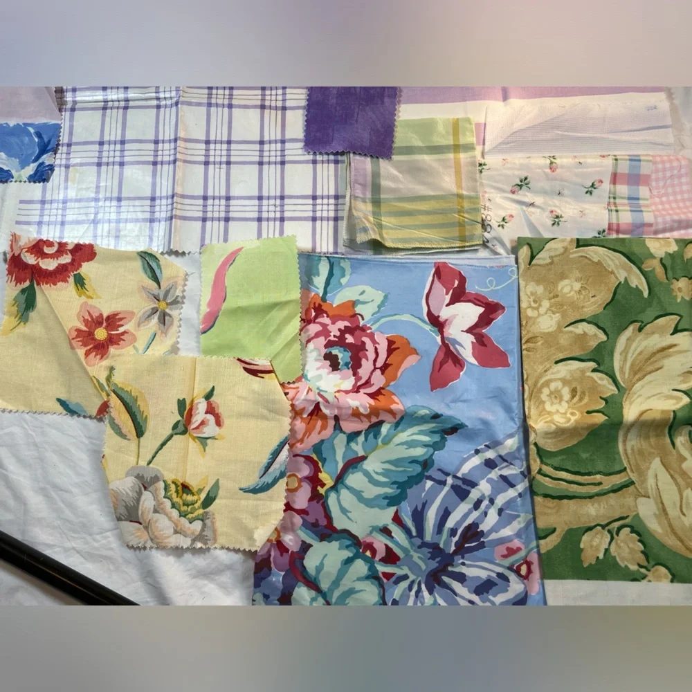 Assorted upholstery‎ Fabric samples Florals Animals Stripes